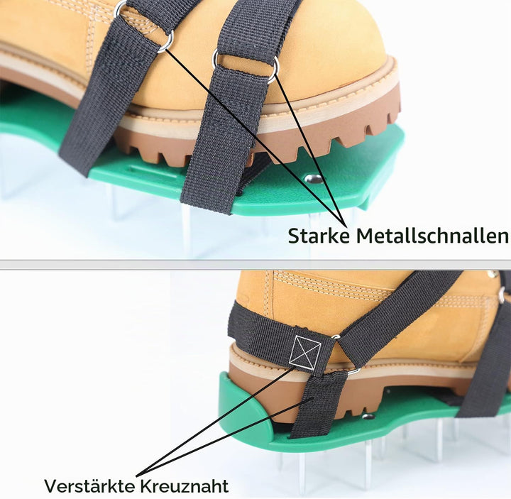 Rasenlüfter Schuhe, Nagelschuhe mit Klettverschluss Aerifizierer für Rasen mit Kostenlose Installati