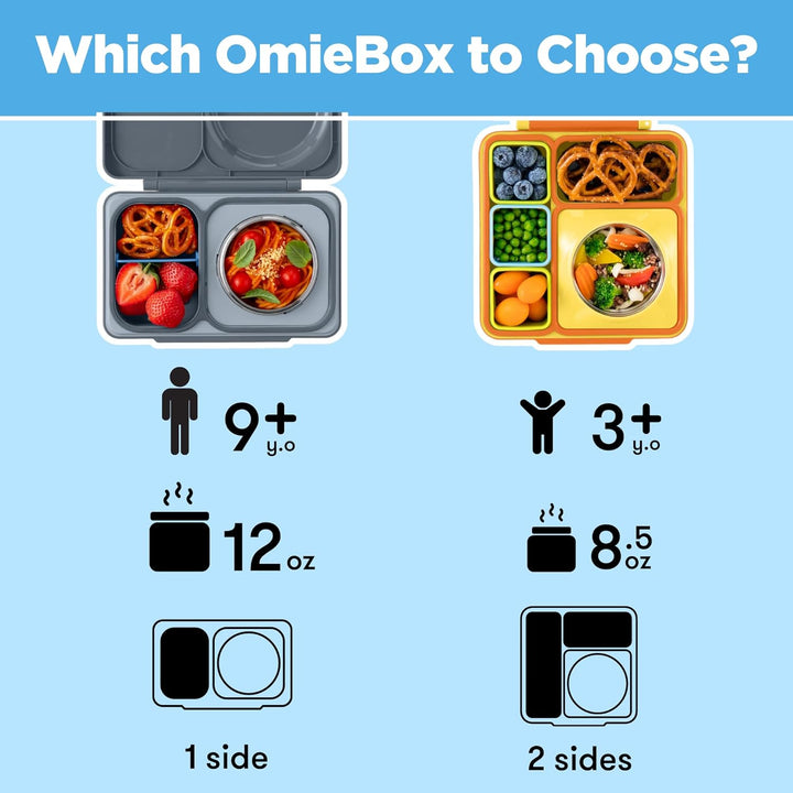 Omie Box UP Bento-Box für Kinder, isolierte Lunchbox, auslaufsichere Thermosdose, Kühler Eisbeutel,