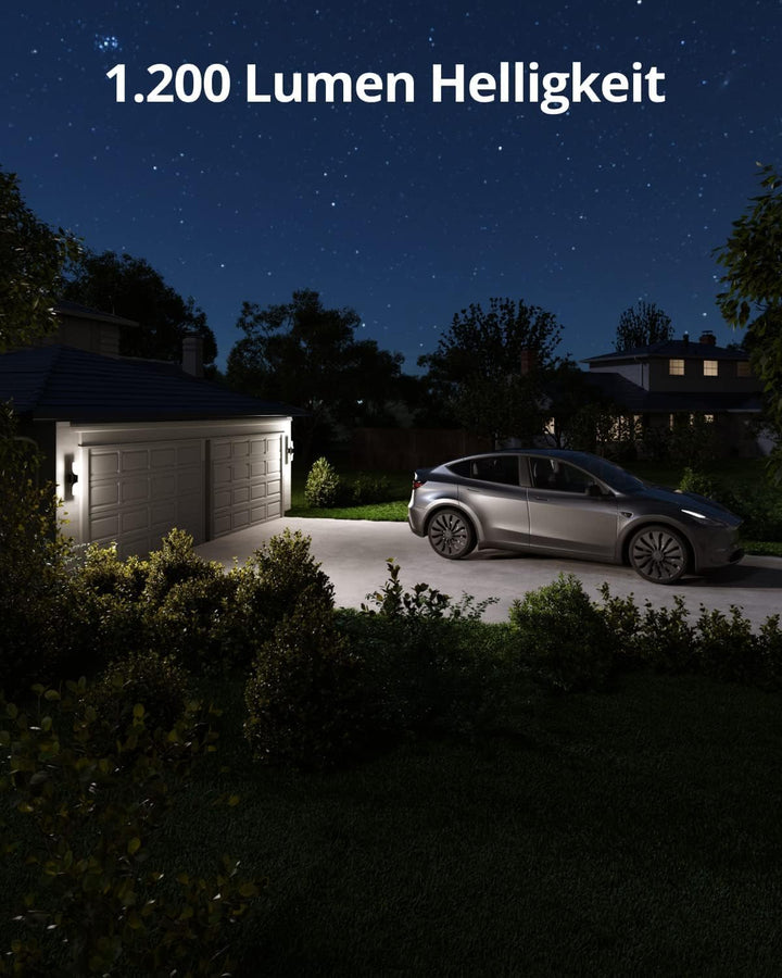 eufy Security Kabelgebundene Wall Light Cam S100, Aussenleuchte mit Kamera, 2K Überwachung, 1200 Lum