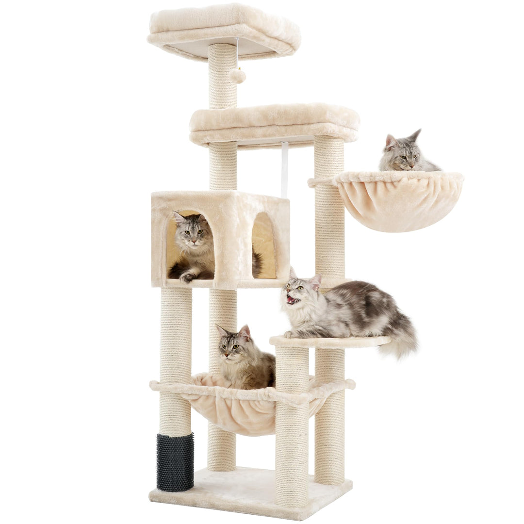Hey-brother XXL Grosse Kratzbaum für Maine Katze, 168cm Katzenbaum für gross Katzen, mit übergrosser