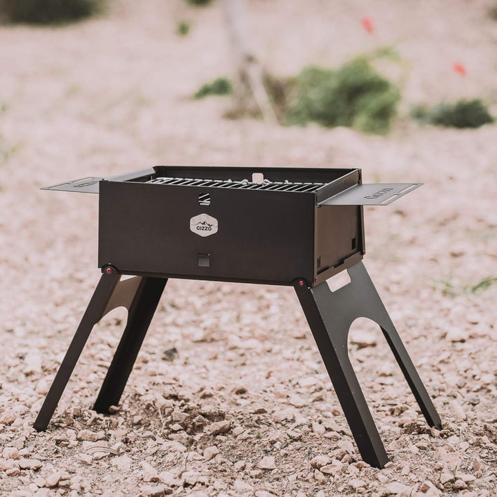 Innovativster BBQ-Grill Gizzo, Tragbare Grill, Mobiler Holzkohlegrill, Transportabler, Camping, Pick