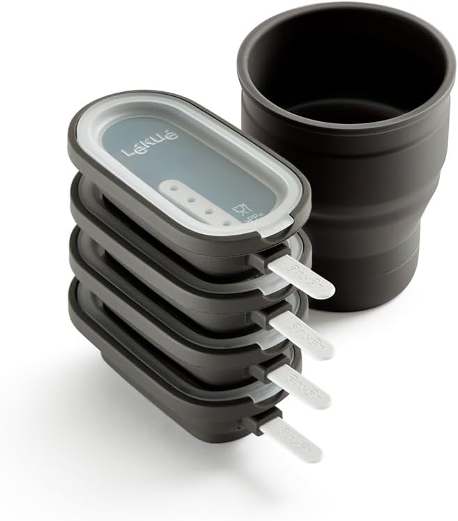 Lékué Set 4 Stück. Creamy Eisform plus Silikonbehälter, Braun, 0 Creamy Single, Creamy Single