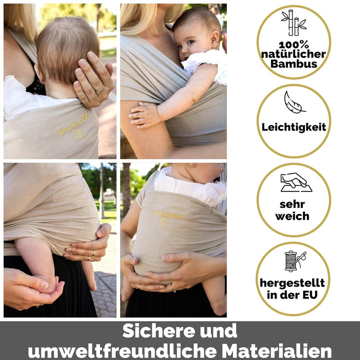 Amarsupiel | Amarsupiel BAMBOO Babytragetuch | Einfach zu bedienende elastische Babytrage |Bambuszer