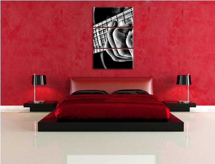 Pixxprint Gitarre Spielen als Leinwandbild | Grösse: 3 Teilig (120x80) | Wandbild| Kunstdruck | fert