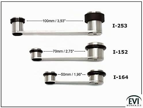 Türstopper mit Drehhalter |Für Türen bis 100 mm | Gummi Schwarzer | Edelstahl AISI 304 | Finish Matt