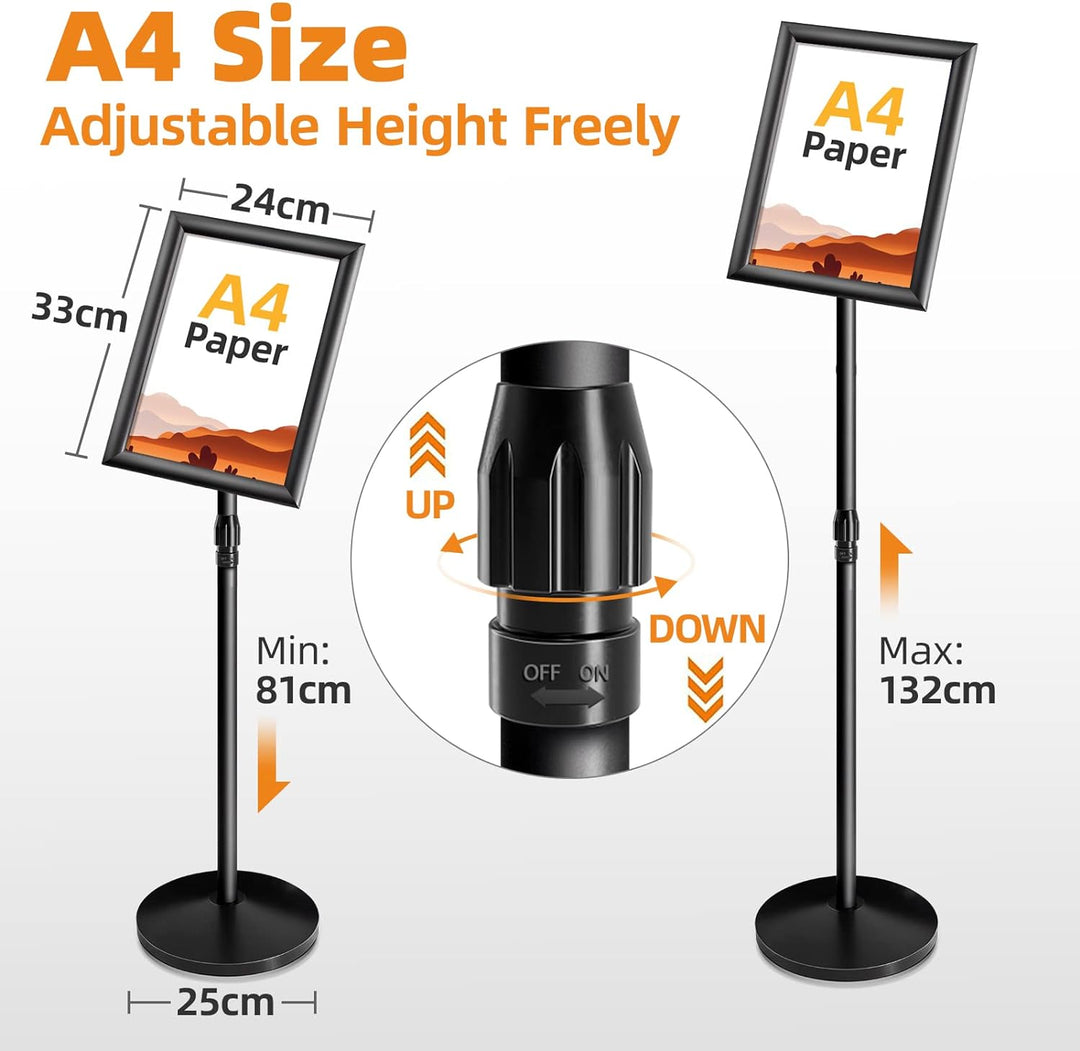 VAIIGO A4 Infoständer Höhenverstellbar Aluminium DIN A4 Plakatständer Informationsständer Präsentati