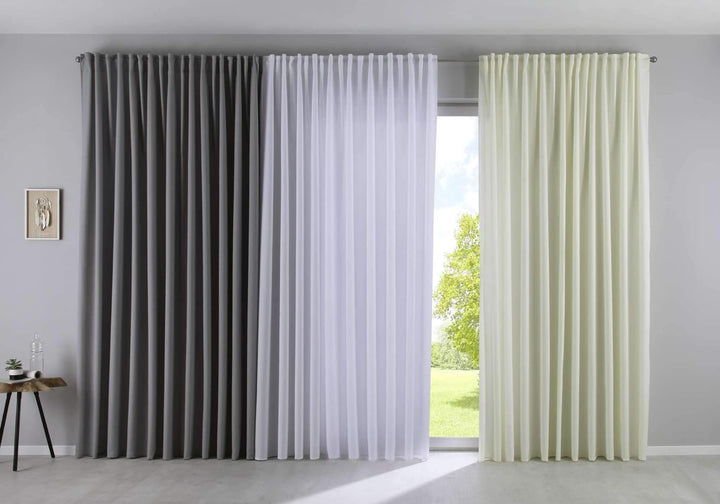Vorhang Blickdicht »Palermo« HxB 250x300 cm Creme Gardine Extra Breit Matt Lichtdurchlässig Verdeckt