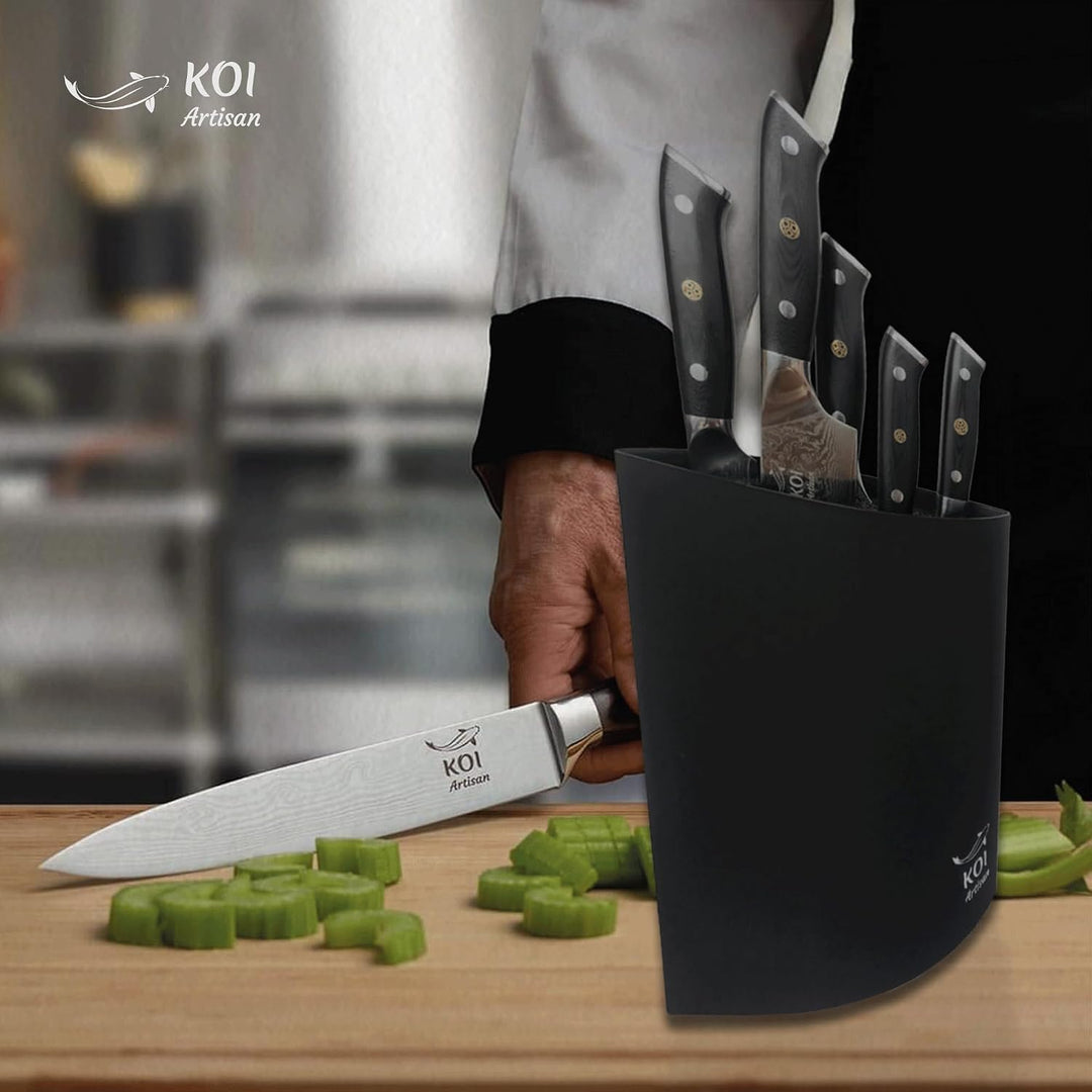 KOI ARTISAN Messerblock in Vogelaugenform, Messerblock ohne Messer, zum Schutz der Klingen, hält bis