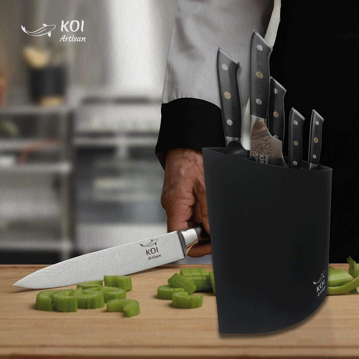 KOI ARTISAN Messerblock in Vogelaugenform, Messerblock ohne Messer, zum Schutz der Klingen, hält bis