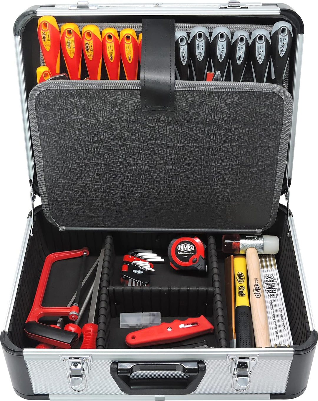 FAMEX 419-43 Profi Alu Werkzeugkoffer 191-/275-teilig - mit umfangreichem Werkzeug Set und Steckschl