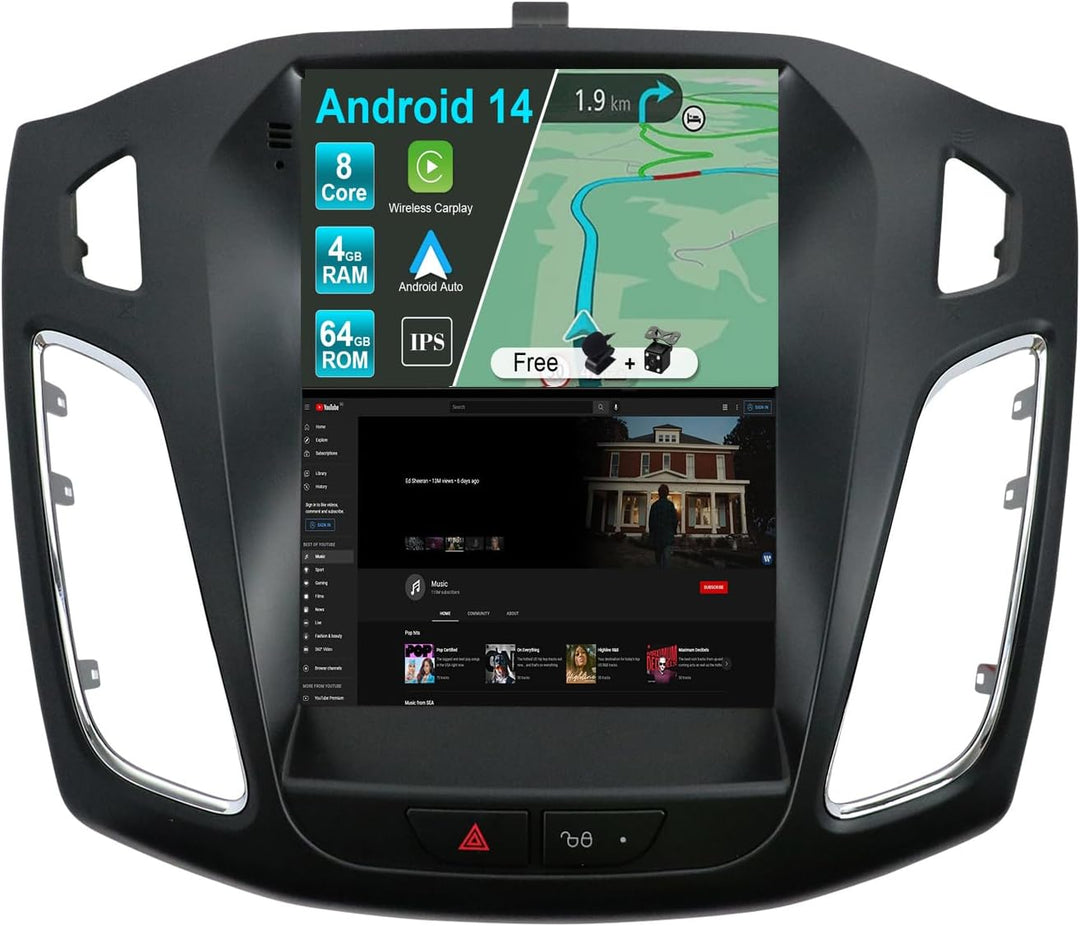 JOYX Autoradio Android 12 Passt für Ford Focus (2010-2013) - Eingebaut DSP/Carplay/Android Auto - 4G