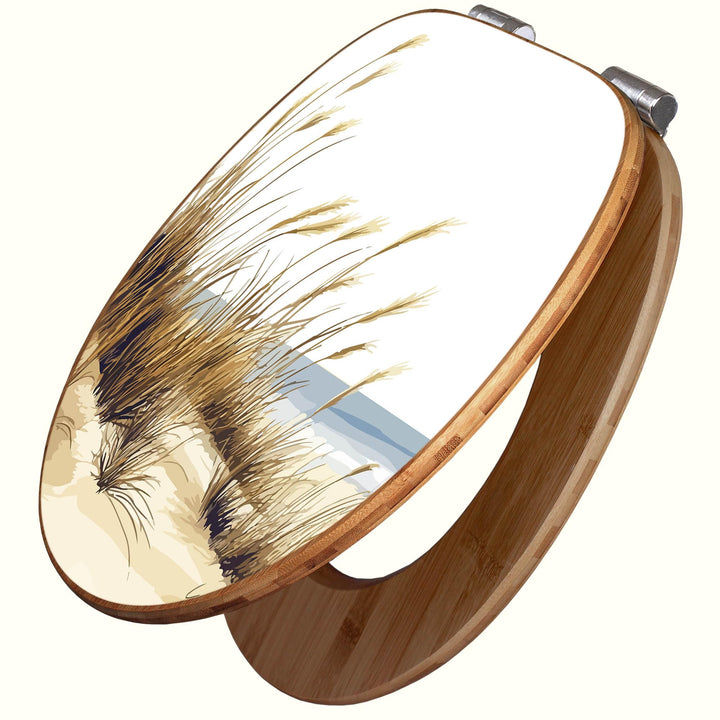 banjado Design WC Sitz Bambus Absenkautomatik 45,8x37,5cm - Toilettendeckel mit Absenkautomatik Holz