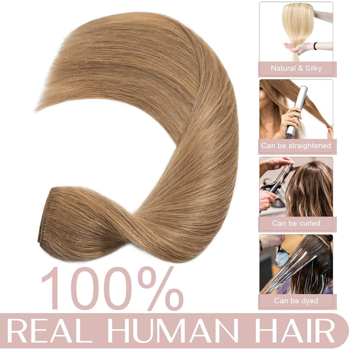 SEGO Clip in Extensions Haarverlängerungen Remy Echthaar 7A ein Teilig Haarteil 100% Human Haar Glat