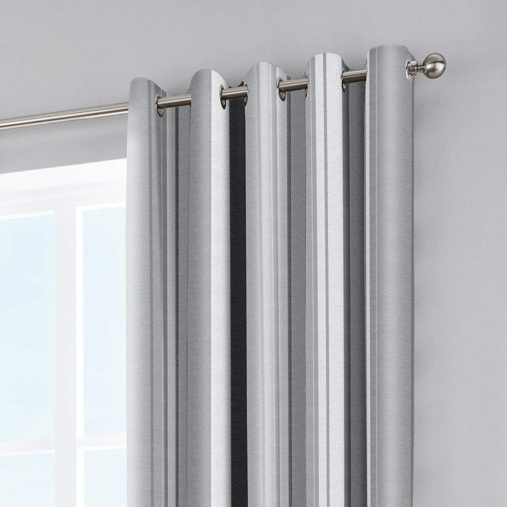 Fusion Whitworth Stripe Vorhänge mit Ösen, gestreift, 100% Baumwolle, 117 x 137 cm, 1 Paar Übergardi