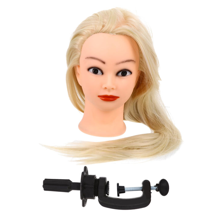 Friseur Mannequinkopf mit Halterung aus Hitzebeständiger Faser für Haarstyling und Extensions im Bea