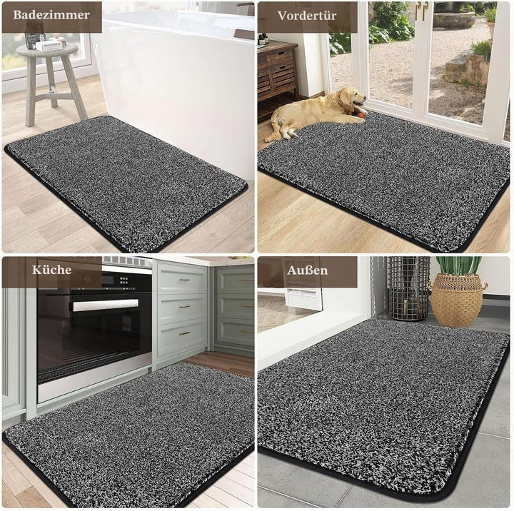 Pauwer Gross 80 x 120 cm Fussmatte Rutschfester Eingangstürmatte Waschbar strapazierfähiger Schmutzf
