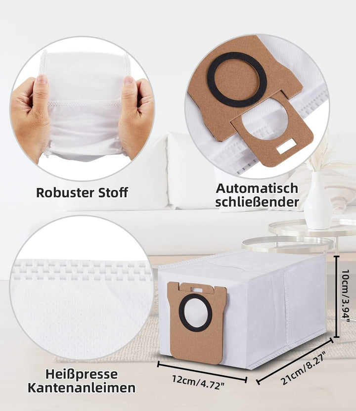 8 Stück Staubbeutel für Xiaomi X10+ / X20+ & Dreame L10s Ultra / L20 Ultra / L10 Ultra Saugroboter B