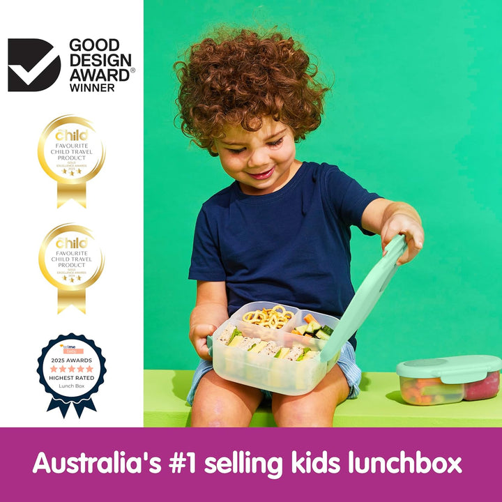 b.box Mini Brotdose | Bento-Box mit 3 Fächern (2 auslaufsicher) | Ideal für Kleinkinder, Kinderlunch