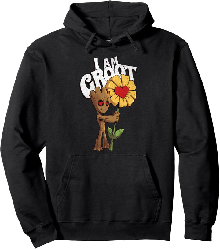 Marvel Guardians I AM GROOT Daisy Flower Valentine's Pullover Hoodie