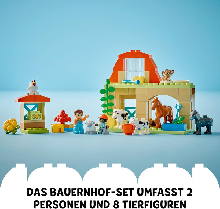 LEGO DUPLO Town Tierpflege auf dem Bauernhof, Spielzeug für Kinder ab 2 Jahre, mit Bauernhoftiere-Fi