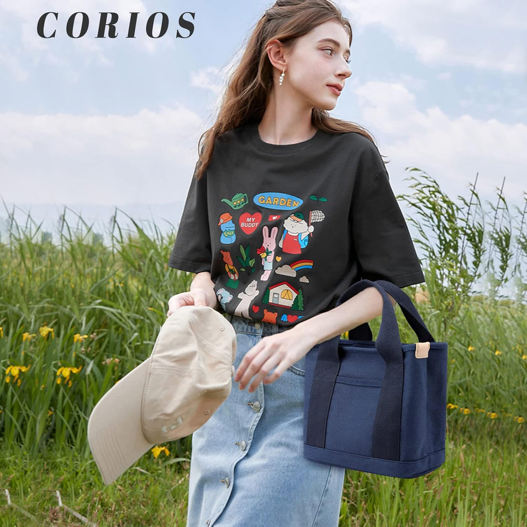 CORIOS Damen Handtasche Canvas Tragetasche Casual Henkeltasche Tote Beutel Multifunktionale Henkelta