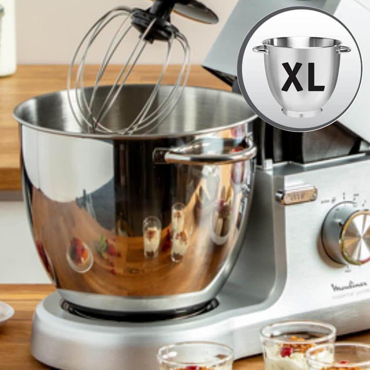 Moulinex Masterchef QA810D Planetary Knetmaschine, 6,7 Liter, Küchenmaschine mit Schneebesen, Schnee