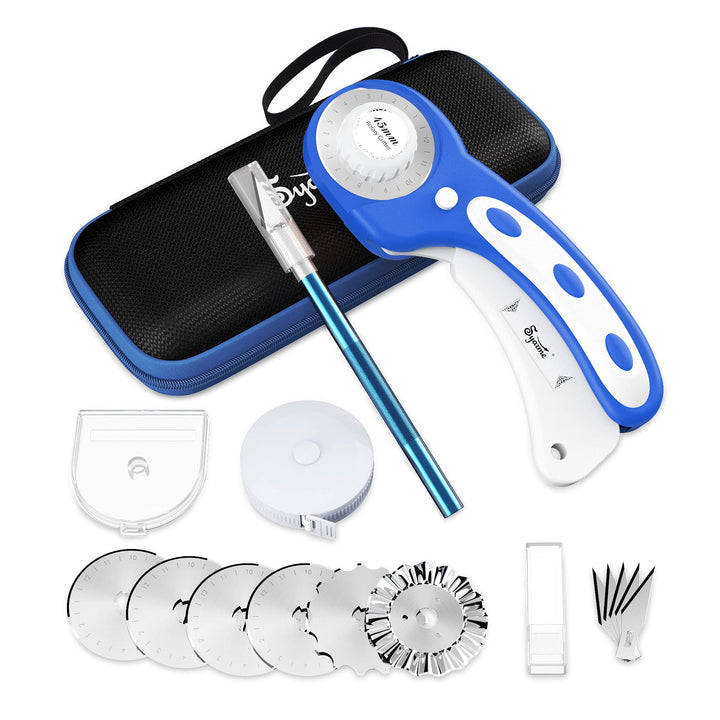Rollschneider 45mm Rollschneider Stoff Set,Mit 6 Ersatz-Rollschneiden Zum Präzisen Schneiden Von Sto