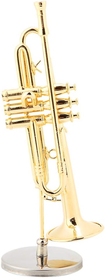 Hapivida Miniatur Trompetenmodell, Zarte Goldene Mini Trompete Instrument Dekoration Messing Instrum