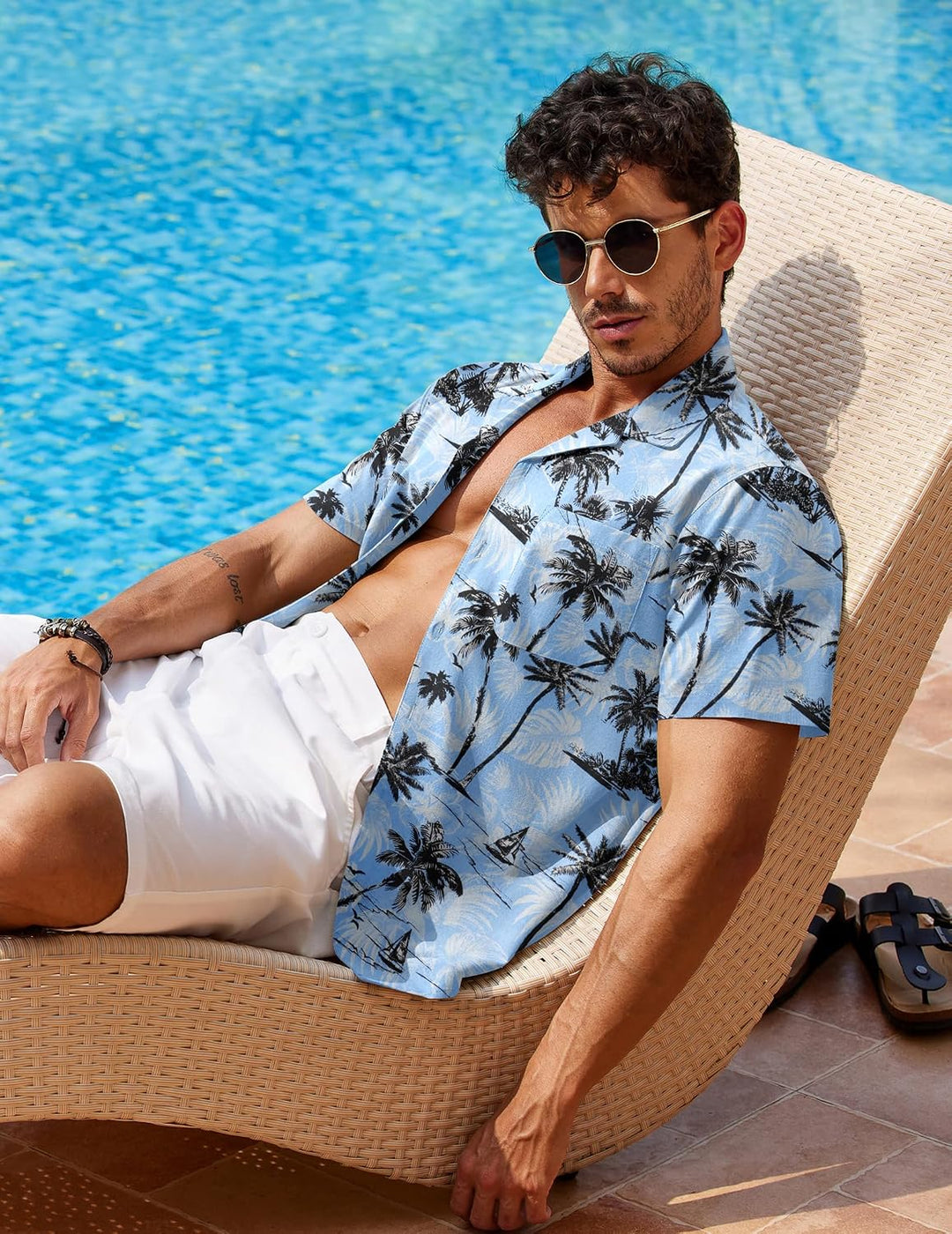 COOFANDY Leinenhemd Herren Hemd Sommer Kurzarm Herrenhemd Freizeit Sommer Hemden Einfarbig Basic Bea