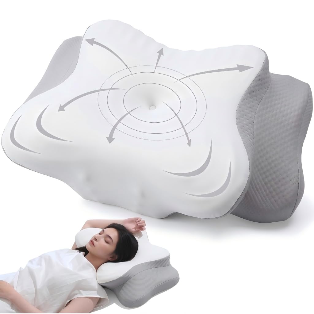 Seitenschläferkissen aus Memory Foam, Ergonomisches Nackenstützkissen Kopfkissen, Orthopädisches Nac