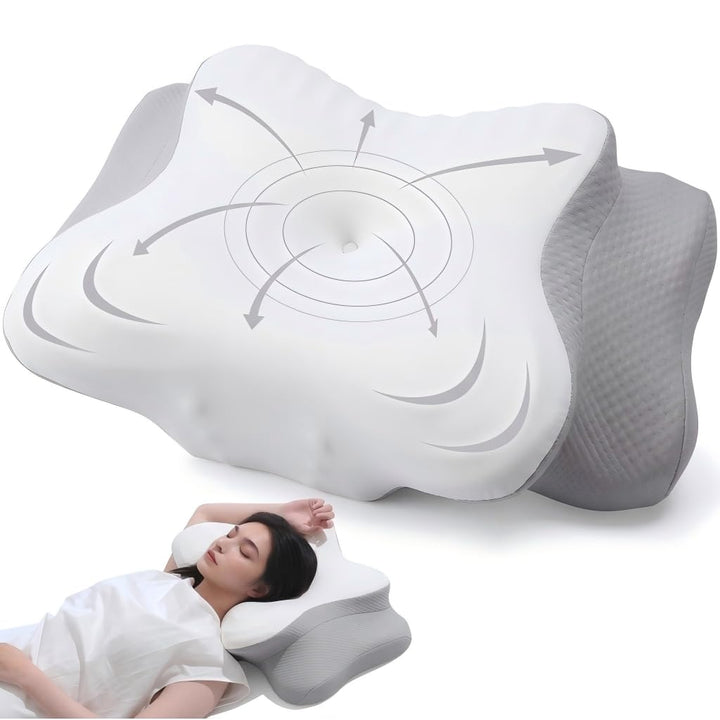 Seitenschläferkissen aus Memory Foam, Ergonomisches Nackenstützkissen Kopfkissen, Orthopädisches Nac