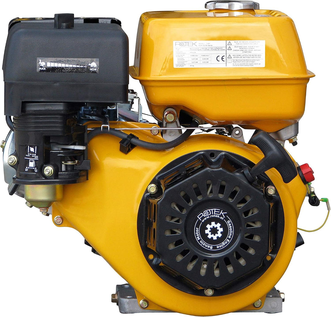 Rotek luftgekühlter 1-Zylinder 4-Takt 270ccm Benzinmotor, EG4-0270-5H-S2 zylindrisch D25 L:88mm (S2)