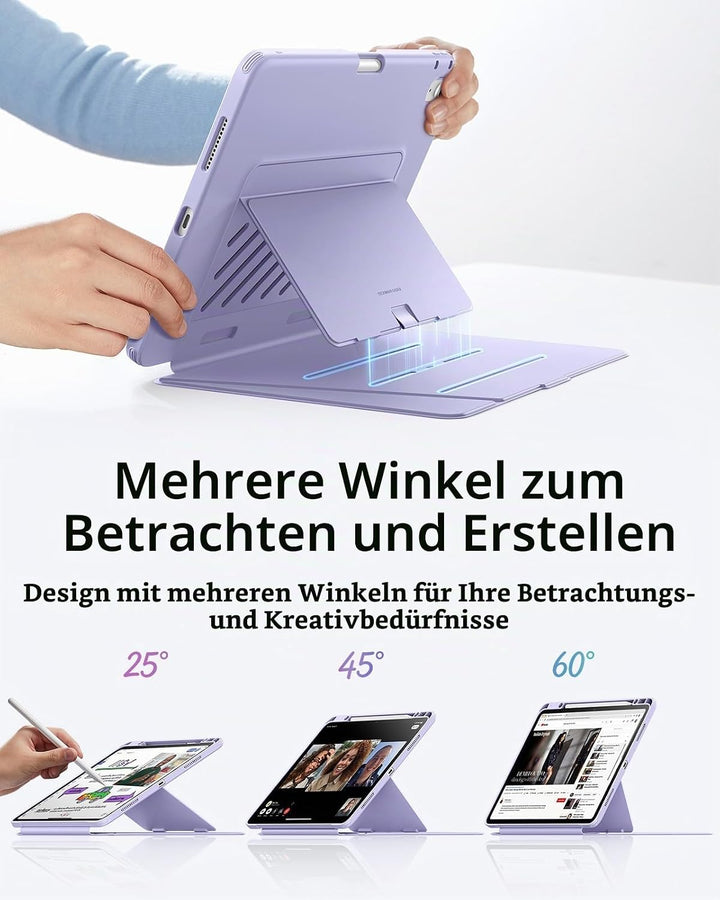 ESR Hülle für iPad Air 13 Zoll (2026/2025/2024) M4/M3/M2, Vertikale Stand, Mehrere Standwinkel, Ultr