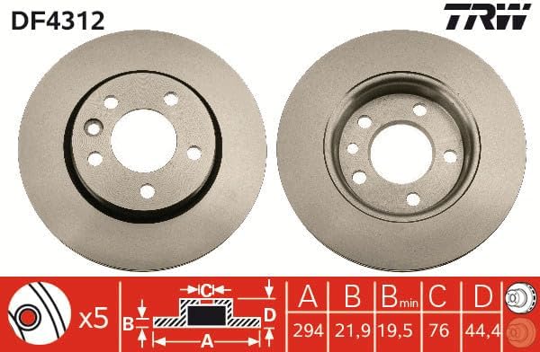 TRW DF4312 Bremsscheibe - (Paar)