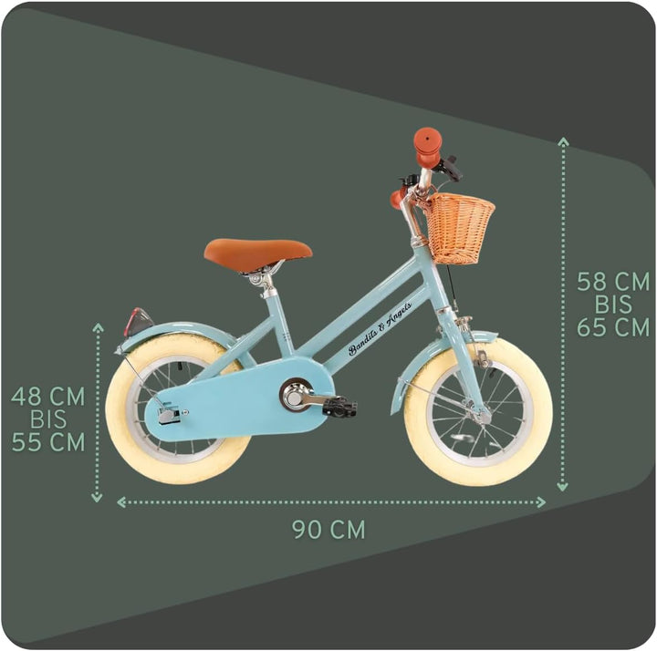 Bandits and Angels Kinderfahrrad Retro Rider 12 Zoll Blau, Blau