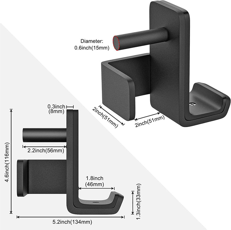 SELEWARE J-Haken aus massivem Stahl für 5,1 x 5,1 cm Rohr-Power-Käfig mit 5/8 Zoll Loch Squat Rack B