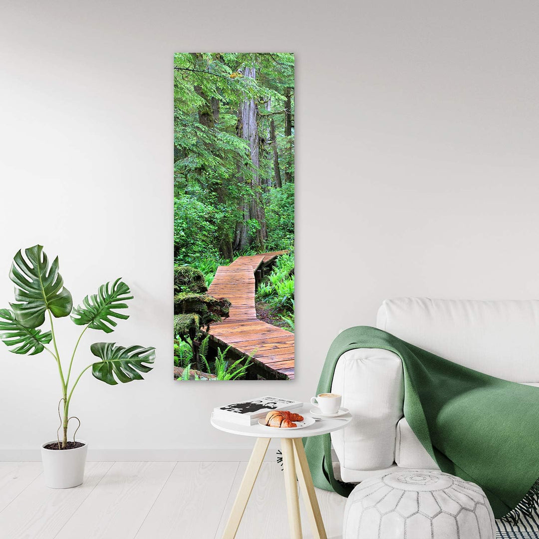 Feeby Leinwand Bilder - Natur - Wald - 40x100 cm- Deko Wohnzimmer - Wandbilder Schlafzimmer - Deko A