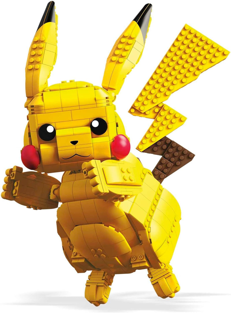 Mega Mega Pokémon Jumbo Pikachu toy building set, 12 inches tall, poseable, 825 bricks and pieces,