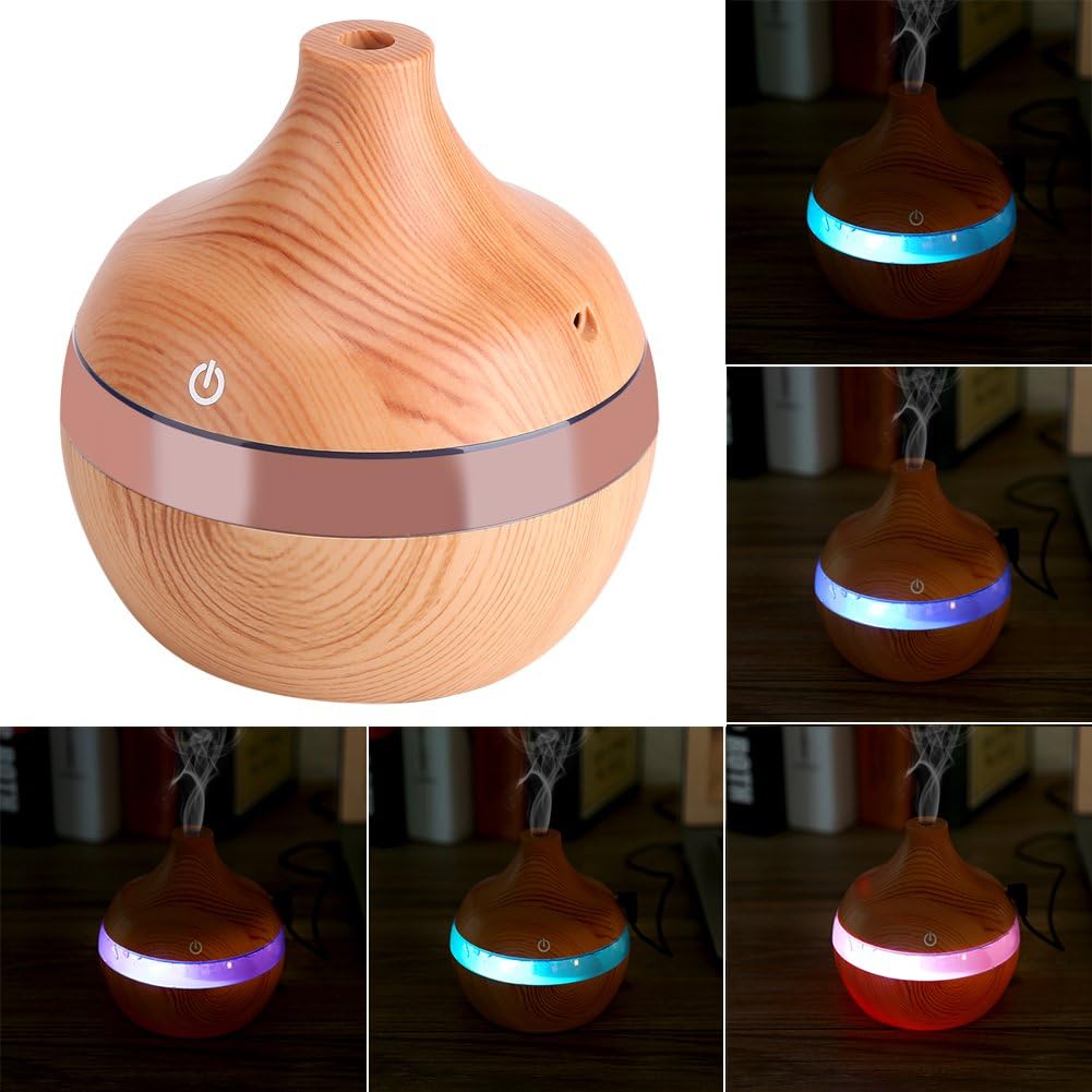 Luftbefeuchter Diffusor Aromatherapiegerät USB-Anschluss LED-Licht Holzmaserung für das Kinderzimmer