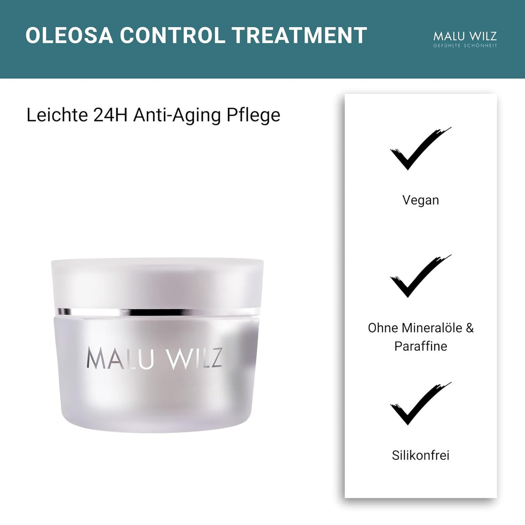 Malu Wilz Oleosa Control Treatment 50 ml I Skincare Gesichtspflege-Creme mit Jojoba-Öl, Porway & Nia