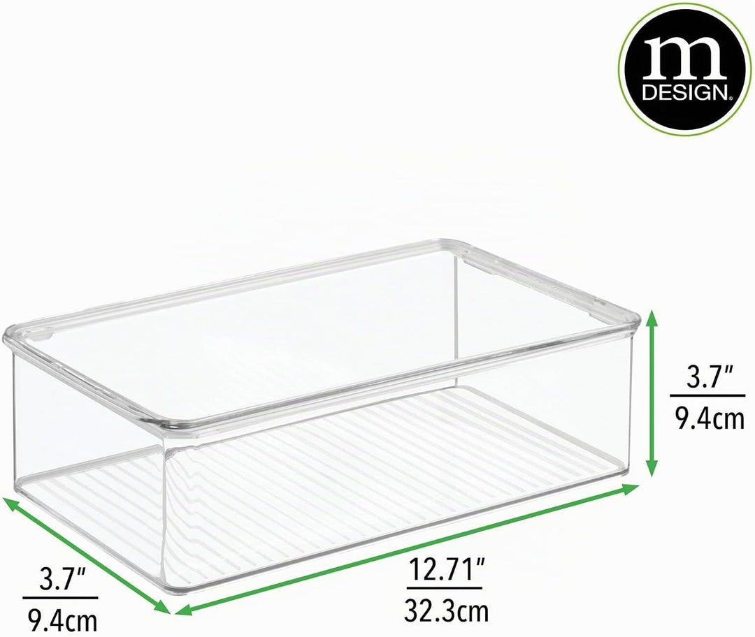mDesign 4er-Set Spielzeugaufbewahrung – stapelbare Aufbewahrungsbox mit Deckel aus robustem Kunststo
