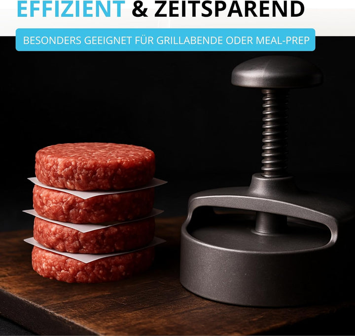 Adelmann Profi-Burgerpresse, Hamburgerpresse, Durchmesser 100 mm, Patty-Auswerfer aus Aluminium, Ant