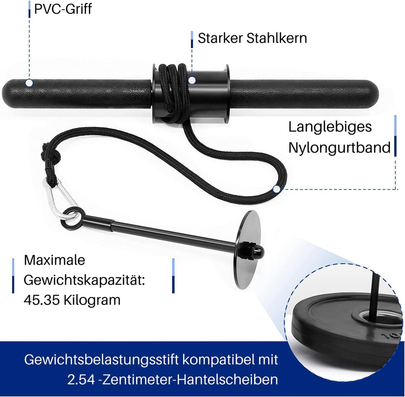 Yes4All Pulley Cable Combo Doppel-D-Griff Gummi, Aufsatz für Lattenmaschine, Trizepsseil, Gerade Rot