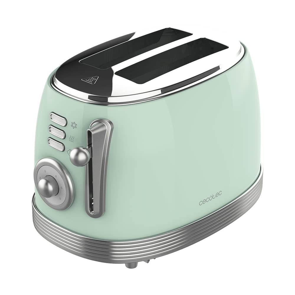 Cecotec Toast&amp;Taste 800 Vintage Light Green, 850 W, Doppelschlitz, extra breit, 3, 8 cm, 2 Toasten,