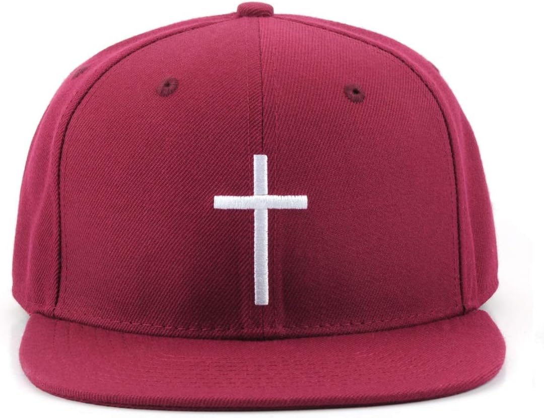 Bexxwell Snapback Cap rot mit Kreuz (optimale Passform, Kappe, red, Cross, Unisex)