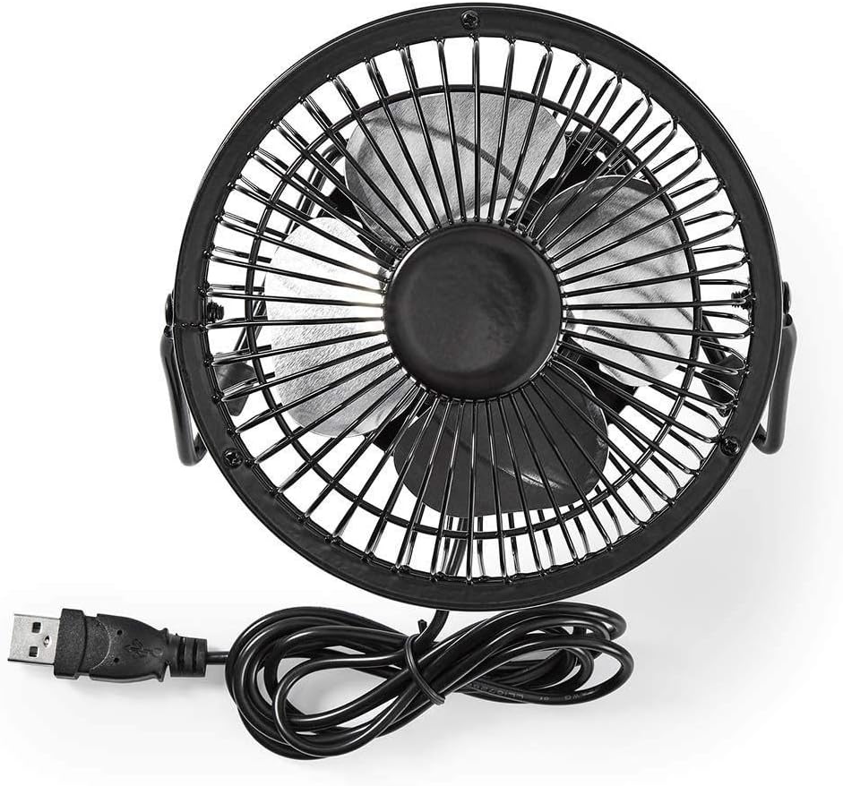 Nedis Mini-Ventilator aus Metall, 10 cm Durchmesser, Futter