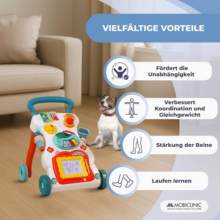 Mobiclinic®, Lauflernwagen, mit Musik und Lichtern, Einstellbare Geschwindigkeit, Herausnehmbare Spi