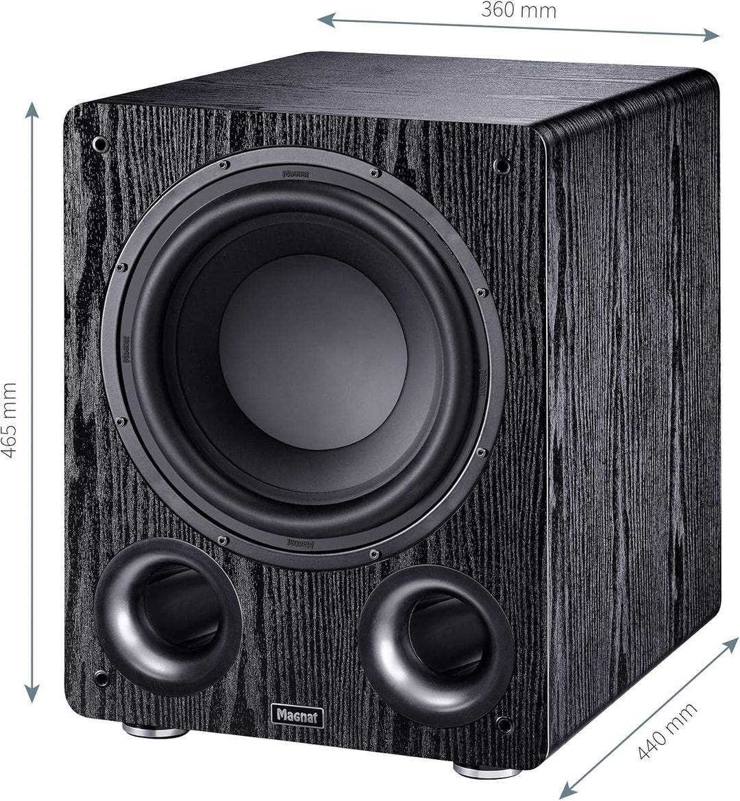 Magnat Alpha RS 12, Aktivsubwoofer mit 300 mm grosser Membran und bis zu 240 Watt Leistung Schwarz,