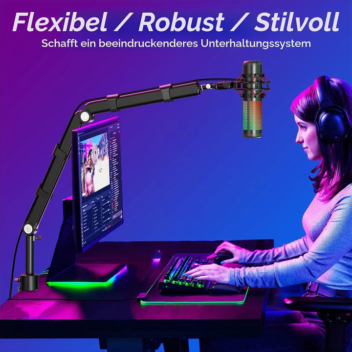 YOUSHARES Mikrofonarm Boom Arm, Universeller Mic Arm kompatibel mit Razer Seiren X, Razer Seiren Min
