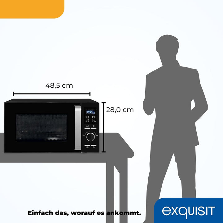 Exquisit Mikrowelle MW 8925-7 Hsw | 25 Liter Garraum | 900 Watt | 1950 W Grill | 1950 W Heissluft |